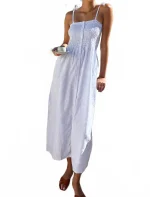 santiago midi sundress in plein air stripe
